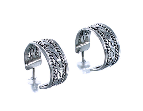Sterling Silver Native American Post Hoop Earrings EA118295